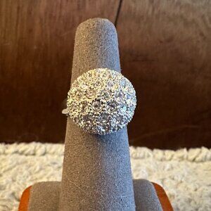 Silver Orb CZ ring sz 6